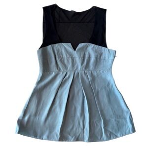 Tea and Honey Silk Illusion Empire Waist Grey Top Grey Silver Black Sheer Medium